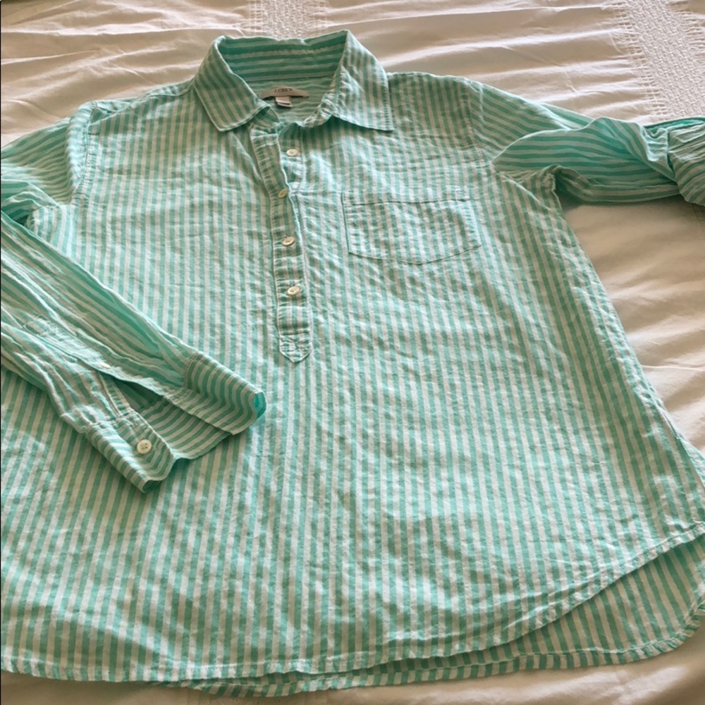 J. Crew Mint Green Striped Tunic